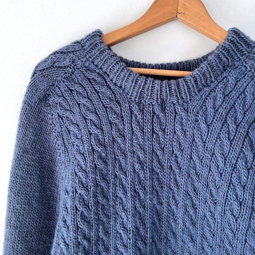 Handknit Wool Fisherman Sweater - Picture 2 of 6